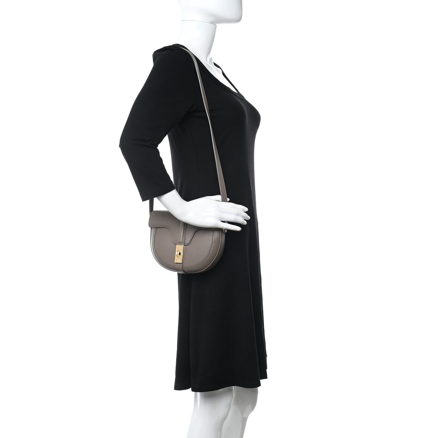 Grained Calfskin Besace Small 16 Taupe