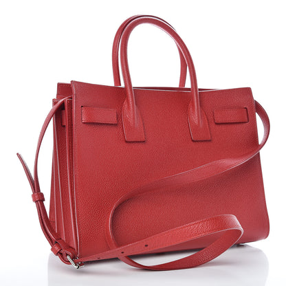 Saint Laurent Grained Calfskin Baby Sac De Jour Red 3 of 9