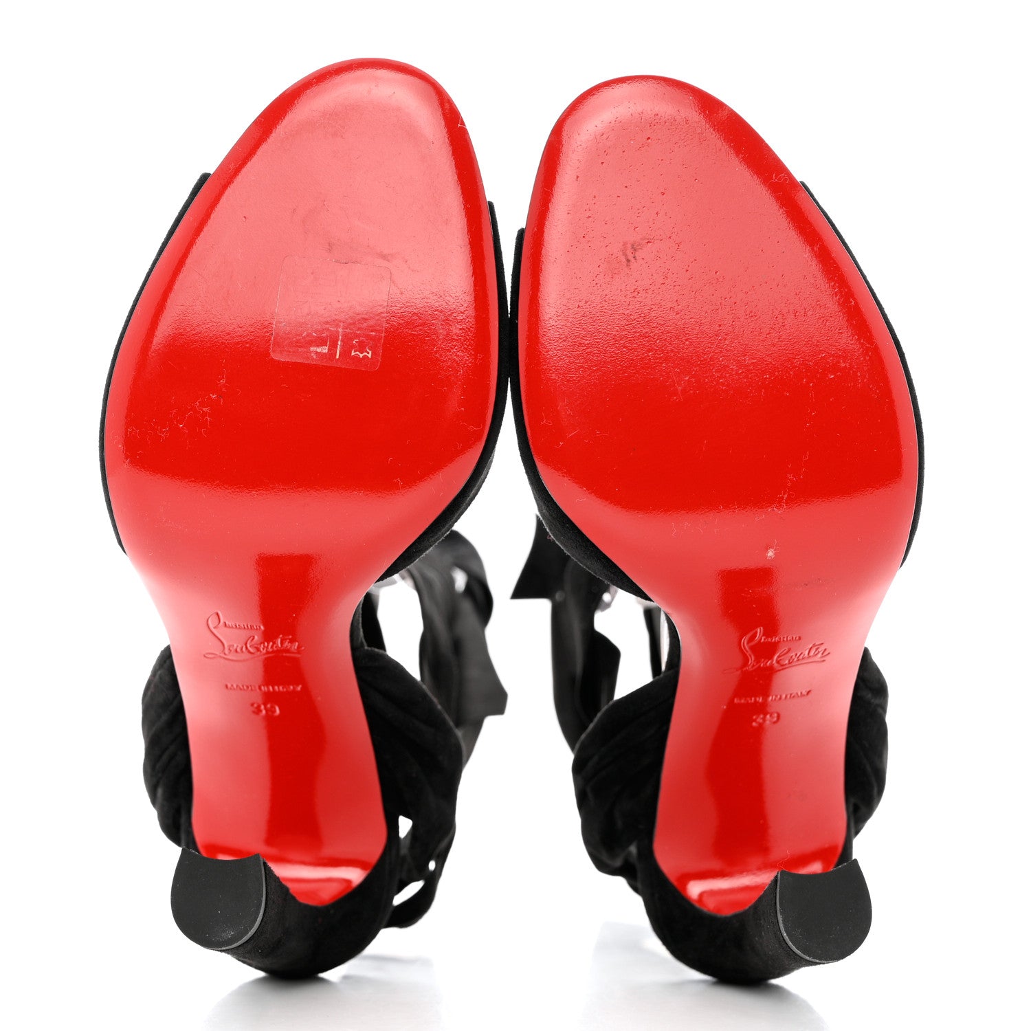 Christian Louboutin Veau Velours Rose Amelie 100 Ankle Strap Pumps 39 Black 5 of 11