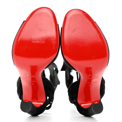 Christian Louboutin Veau Velours Rose Amelie 100 Ankle Strap Pumps 39 Black 5 of 11
