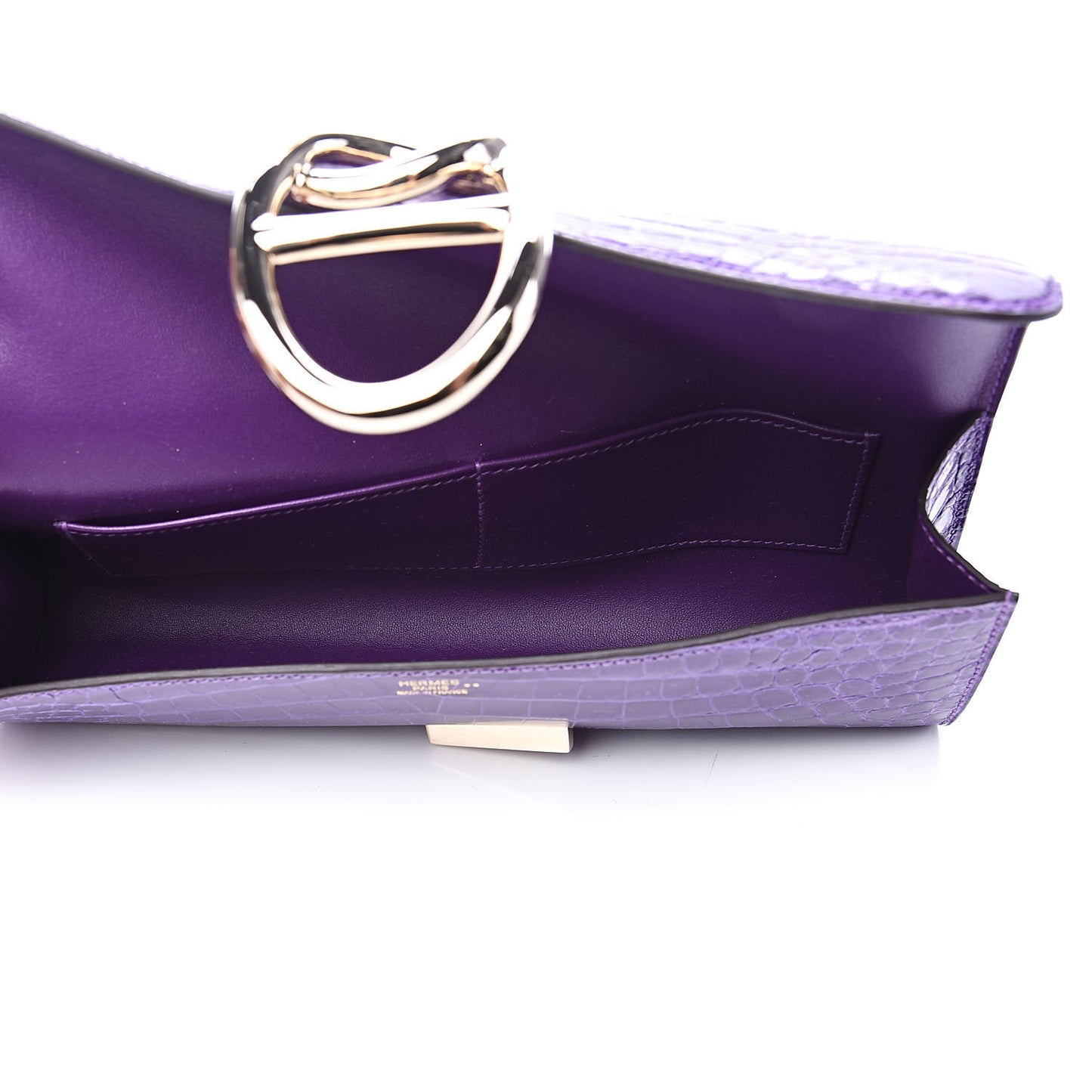 Shiny Niloticus Crocodile Egee Clutch Ultraviolet