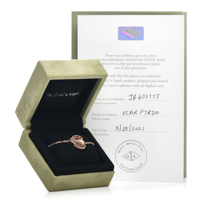 Van Cleef & Arpels 18K Rose Gold Carnelian Onyx Lucky Spring Open Wing Lady Bug Bracelet 5 of 5