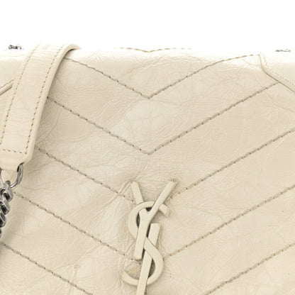 Saint Laurent Crinkled Calfskin Matelasse Monogram Niki Chain Wallet Crema Soft 8 of 15