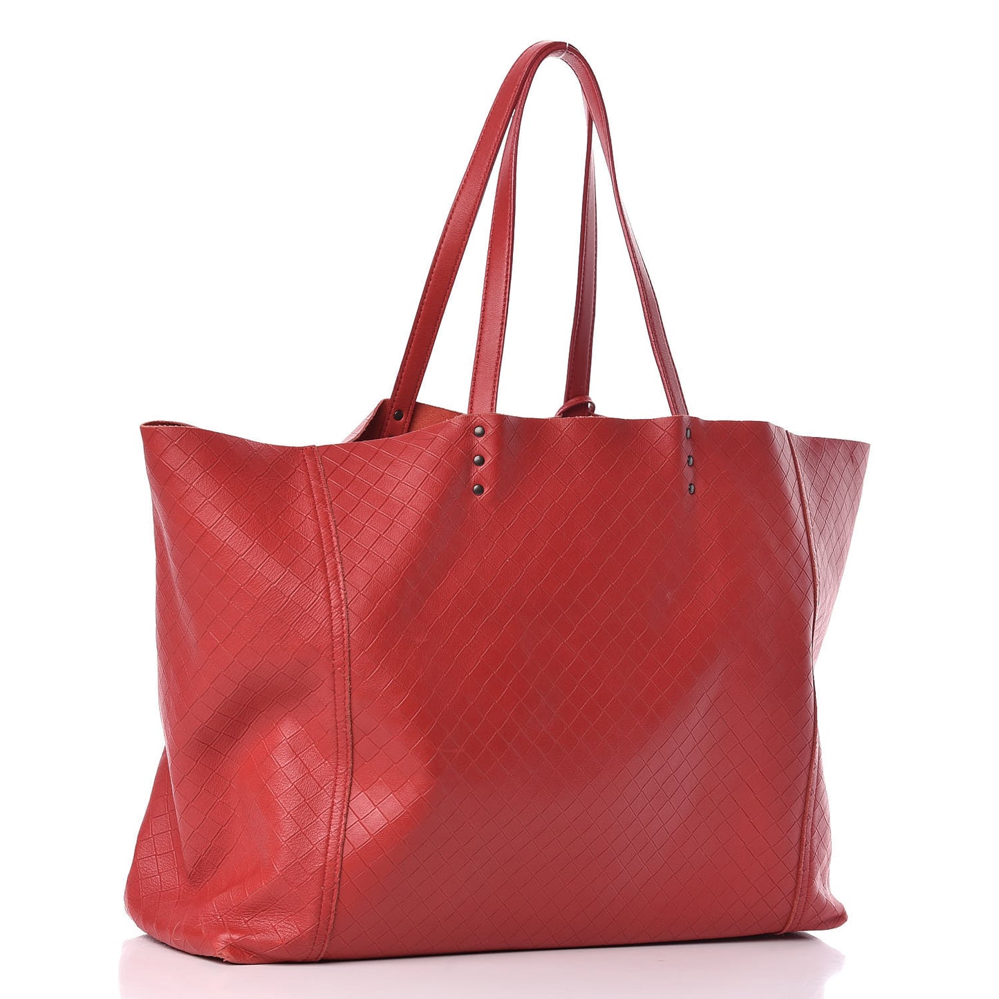Calfskin Intrecciomirage Tote Red
