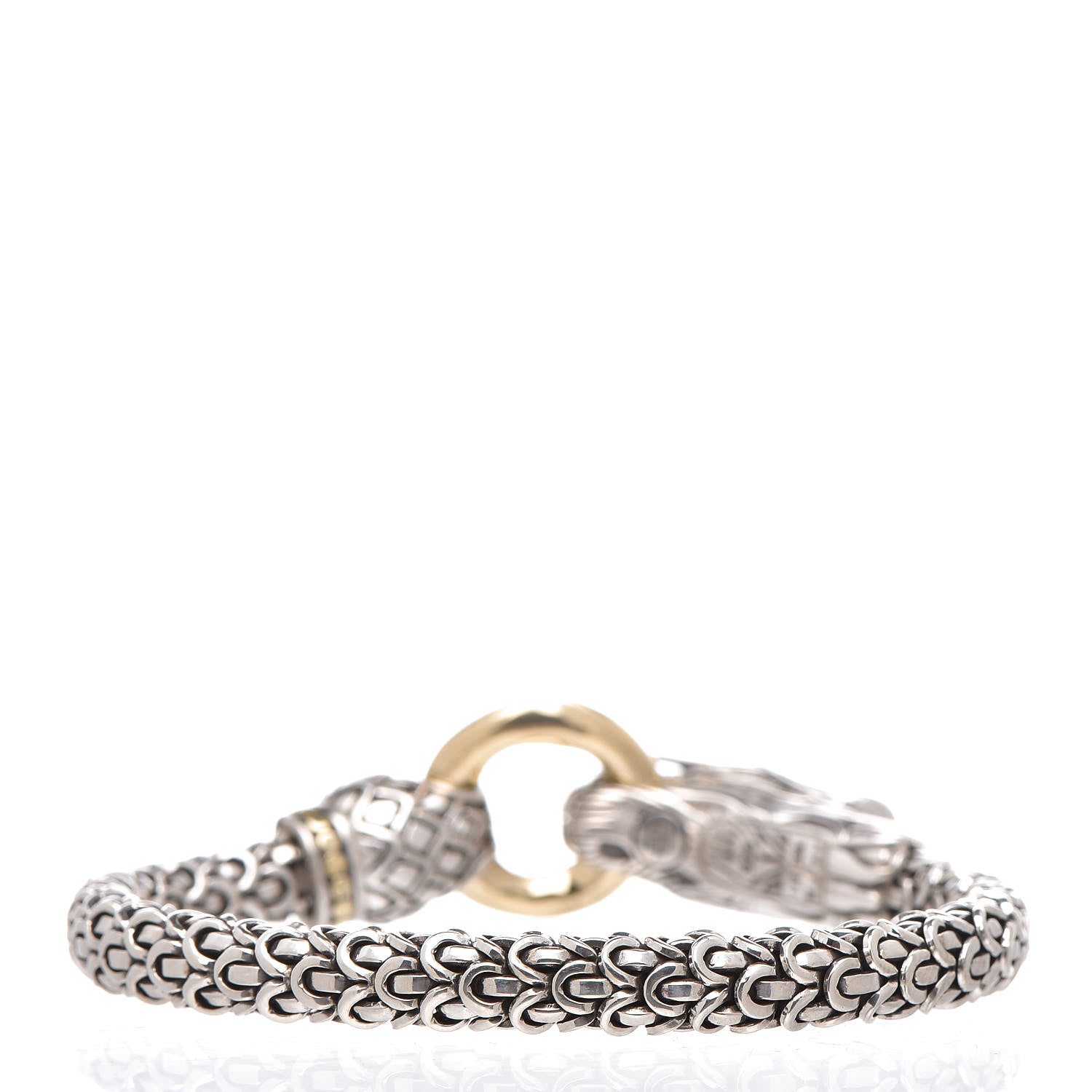 John Hardy Sterling Silver 18K Yellow Gold 6mm Naga Dragon Bracelet 5 of 7