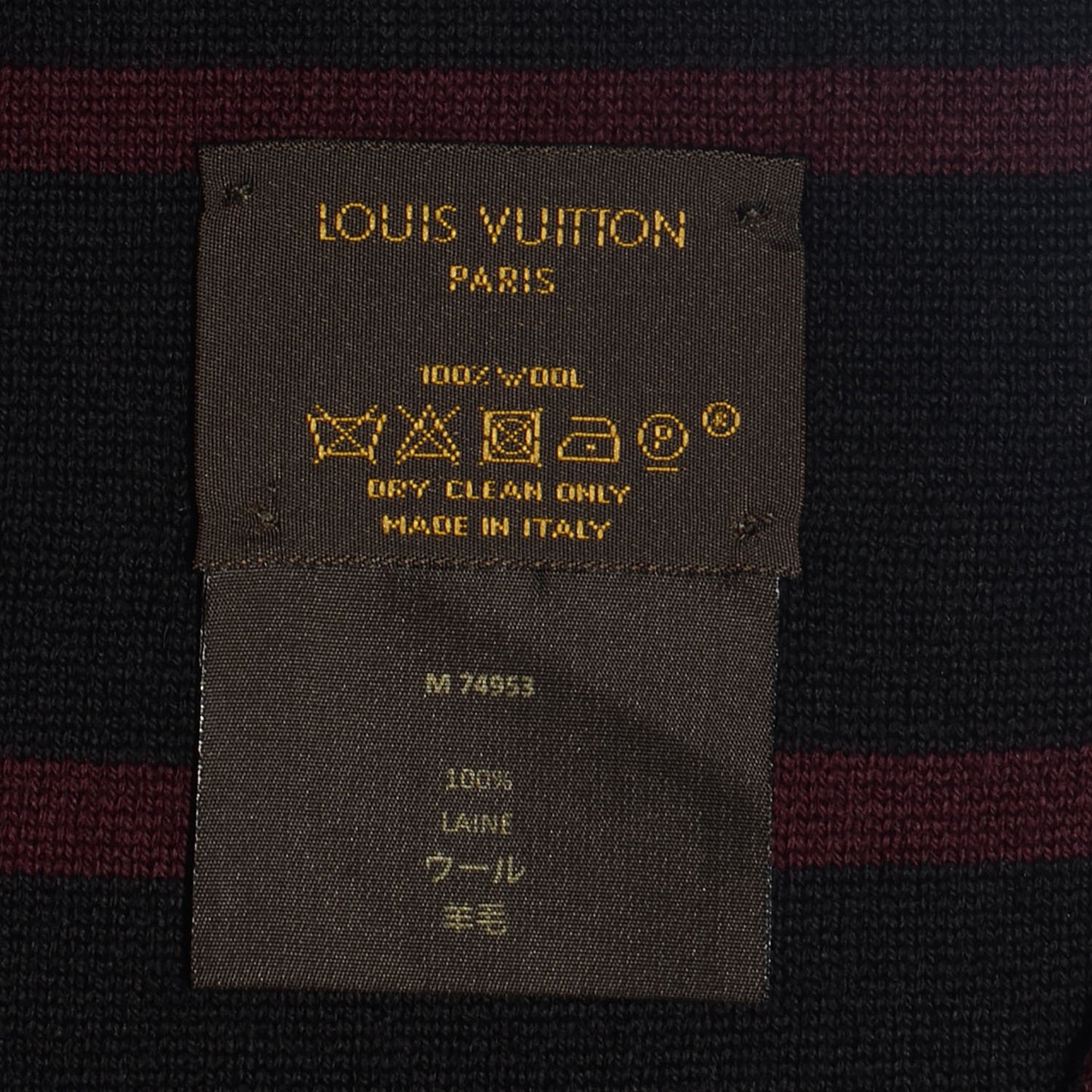 Wool Multistripe Scarf Burgundy