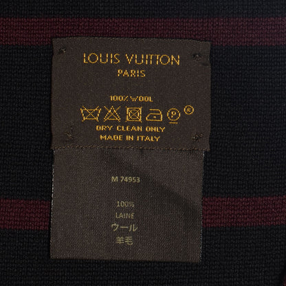 Louis Vuitton Wool Multistripe Scarf Burgundy 4 of 4