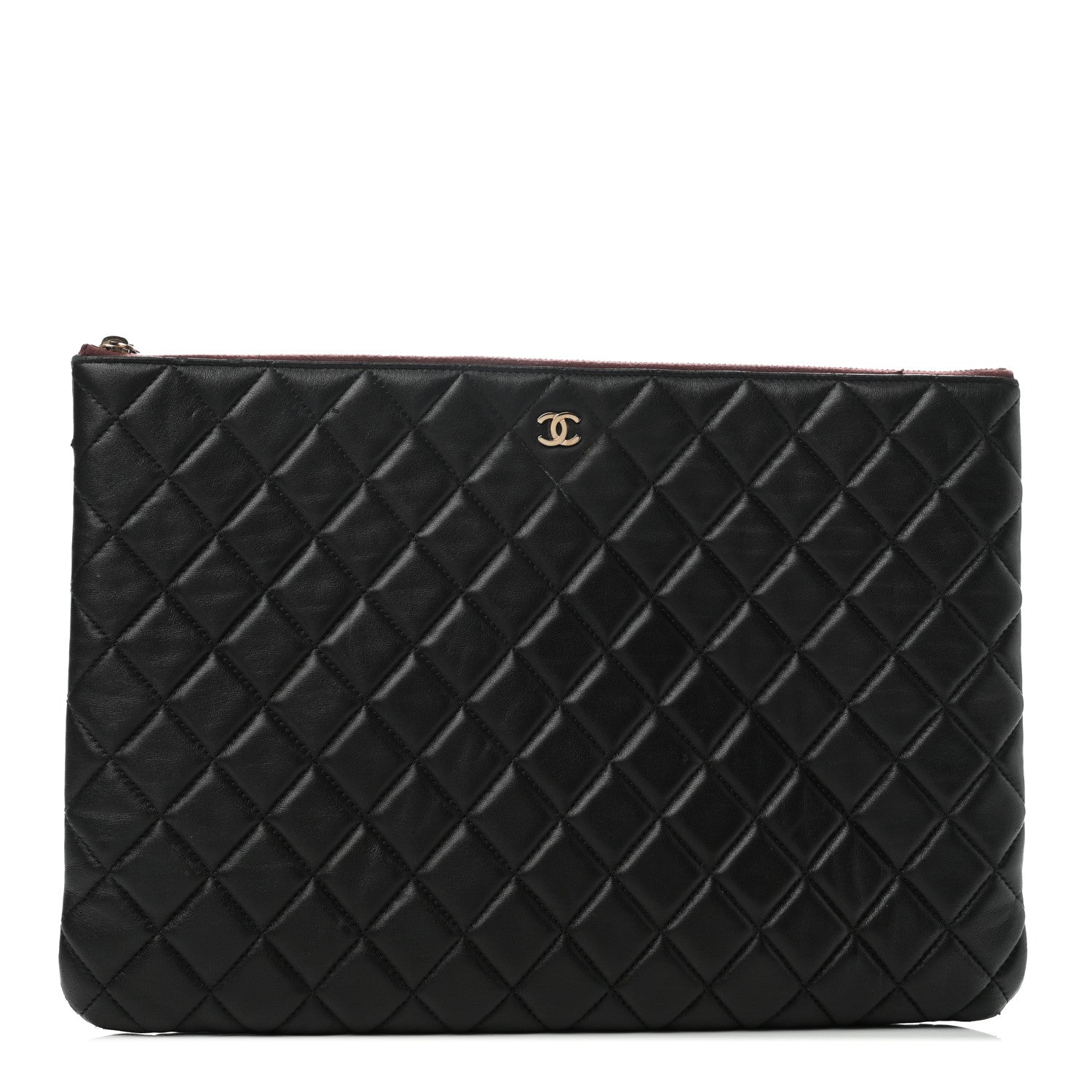Chanel Lambskin Quilted Large Cosmetic Case Black 1 of 8