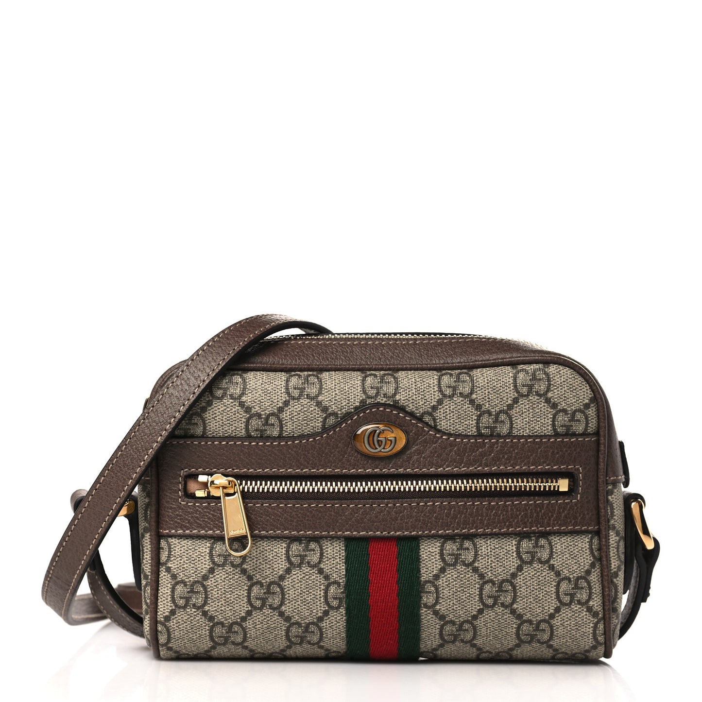 GG Supreme Monogram Web Mini Ophidia Shoulder Bag Brown