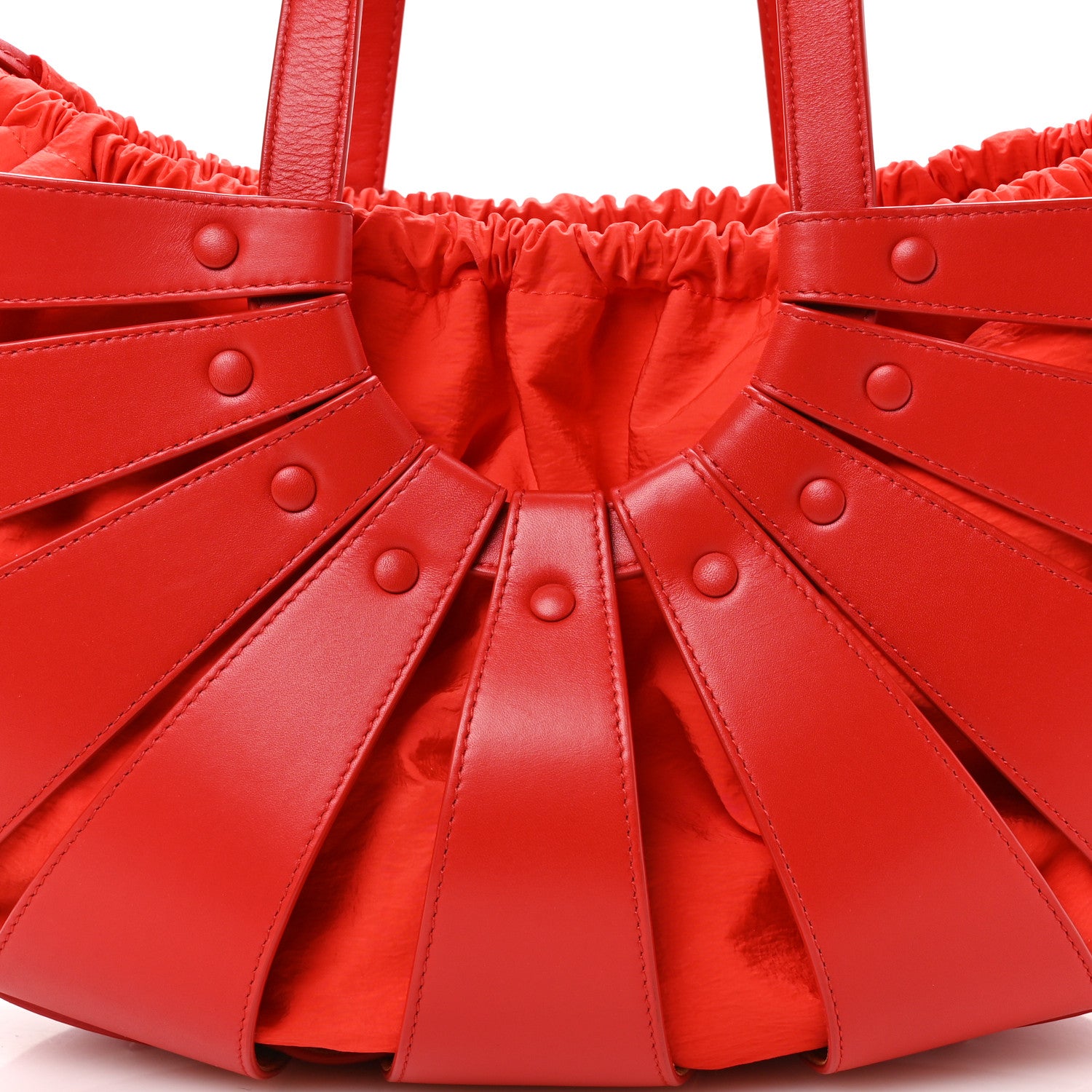 Bottega Veneta French Calfskin Shell Bag Chili Tomato 6 of 8