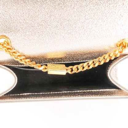 Saint Laurent Metallic Calfskin Small Classic Monogram Kate Satchel Platine 5 of 5