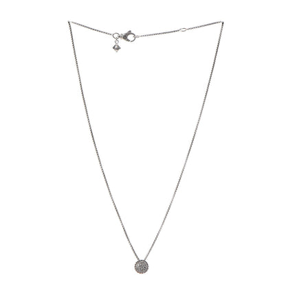 David Yurman Sterling Silver Diamond 8mm Petite Chatelaine Pave Pendant Necklace 3 of 7