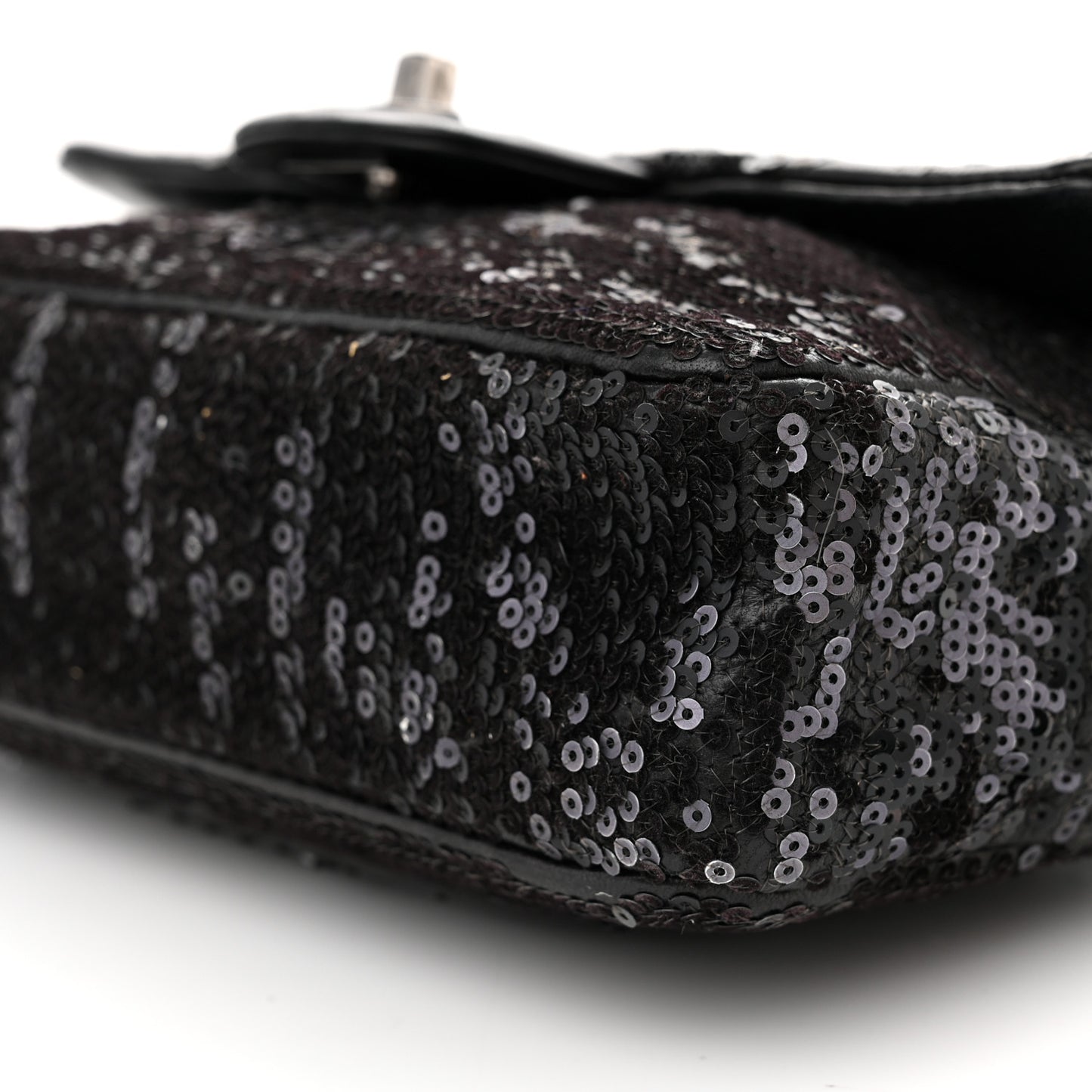 Sequin Lambskin Mini Moonlight on Water Flap Black