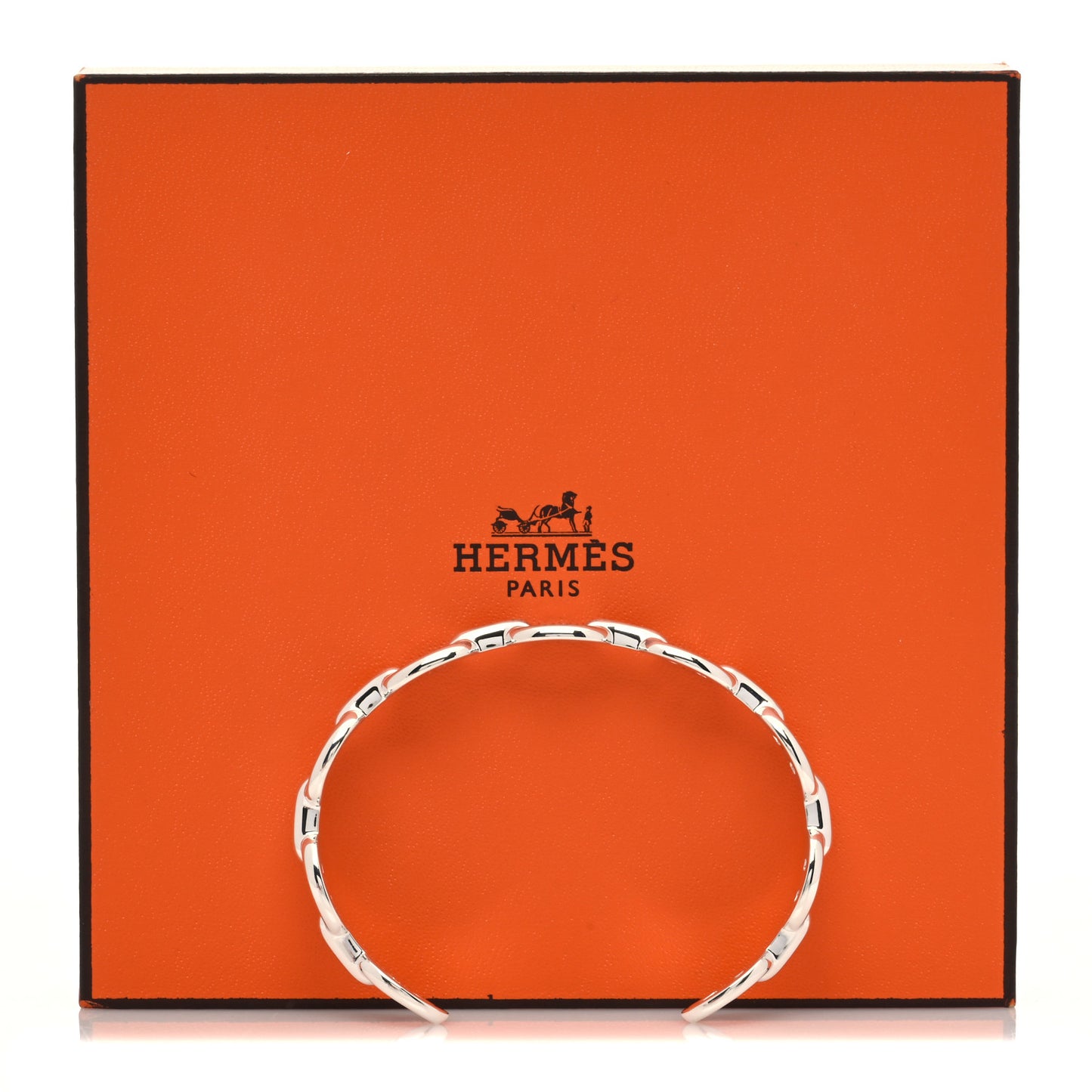 Sterling Silver MM Chaine d'Ancre Enchainee Cuff Bracelet LG