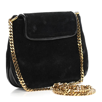 Gucci Suede Small 1973 Chain Shoulder Bag Black 3 of 13