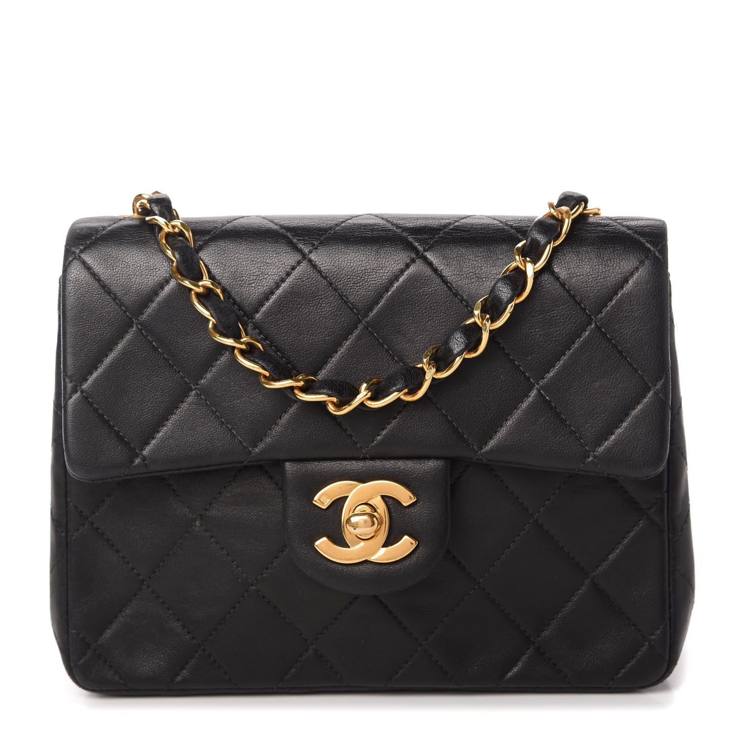 Chanel Lambskin Quilted Mini Square Flap Black 1 of 11