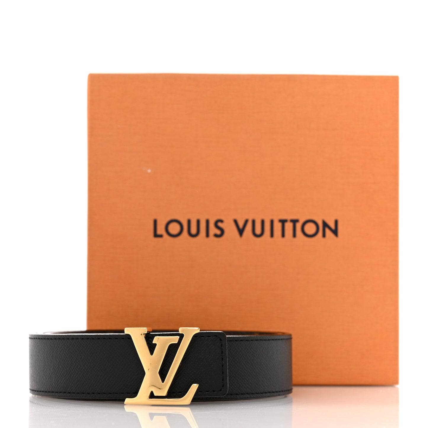 Calfskin Monogram 30mm LV Initiales Reversible Belt 85 34 Black