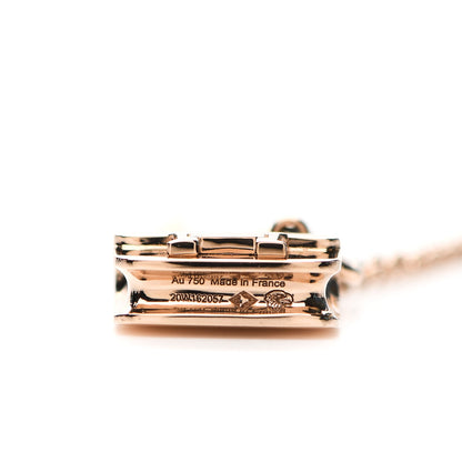 Hermes 18K Rose Gold Diamond Constance Amulettes Charm Pendant Necklace 4 of 6