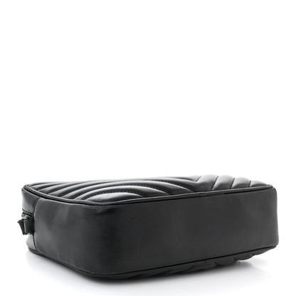 Saint Laurent Calfskin Matelasse Monogram Monochrome Lou Camera Bag Black 4 of 16