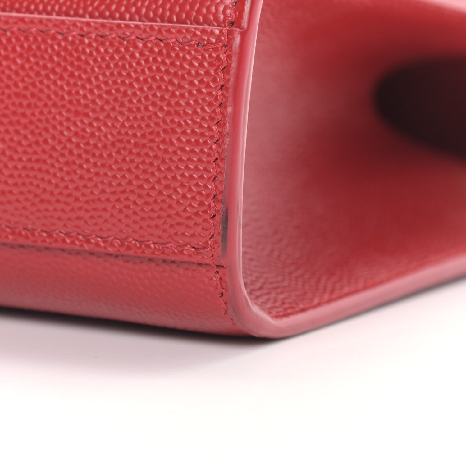 Saint Laurent Grain De Poudre Medium Monogram Kate Satchel Red 11 of 11