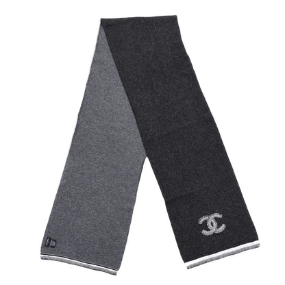 Chanel Cashmere CC Scarf Grey 2 of 4
