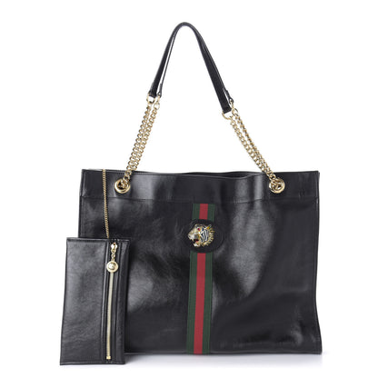 Gucci Calfskin Large Rajah Chain Tote Black 1 of 10