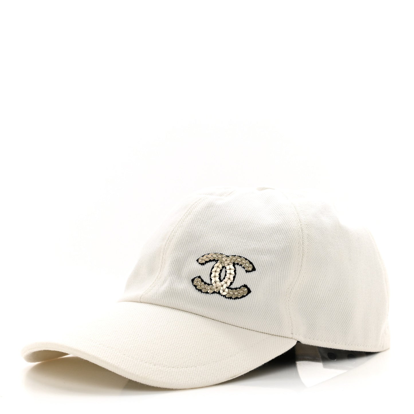 Cotton Sequin CC Cap Hat Ivory