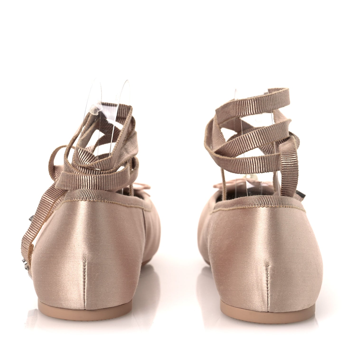 Satin Grosgrain D-Joy Ballet Flats 40 Beige Rose