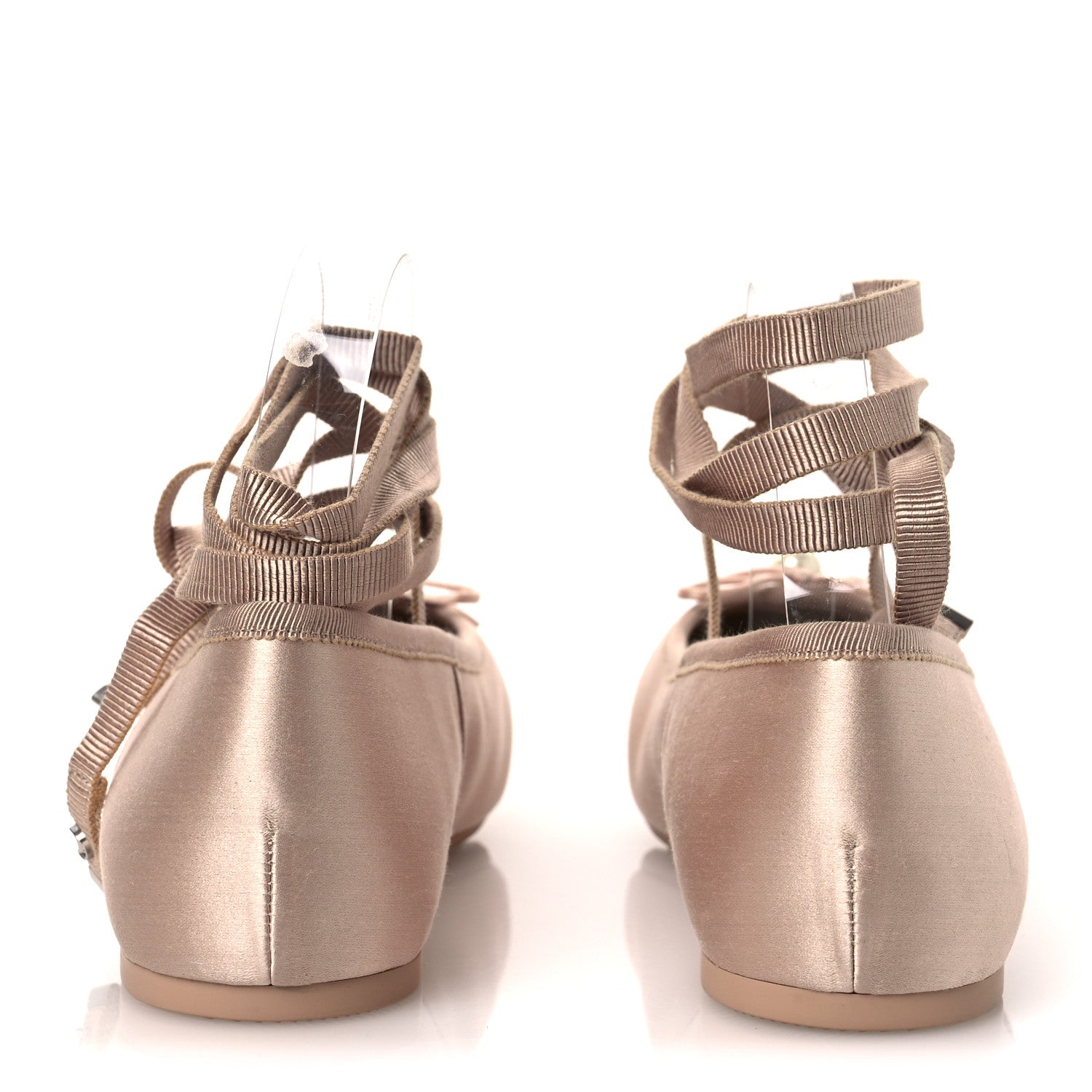 Christian Dior Satin Grosgrain D-Joy Ballet Flats 40 Beige Rose 6 of 12