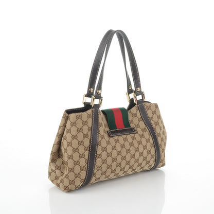 Gucci Monogram Medium New Ladies Web Tote Dark Brown 3 of 7