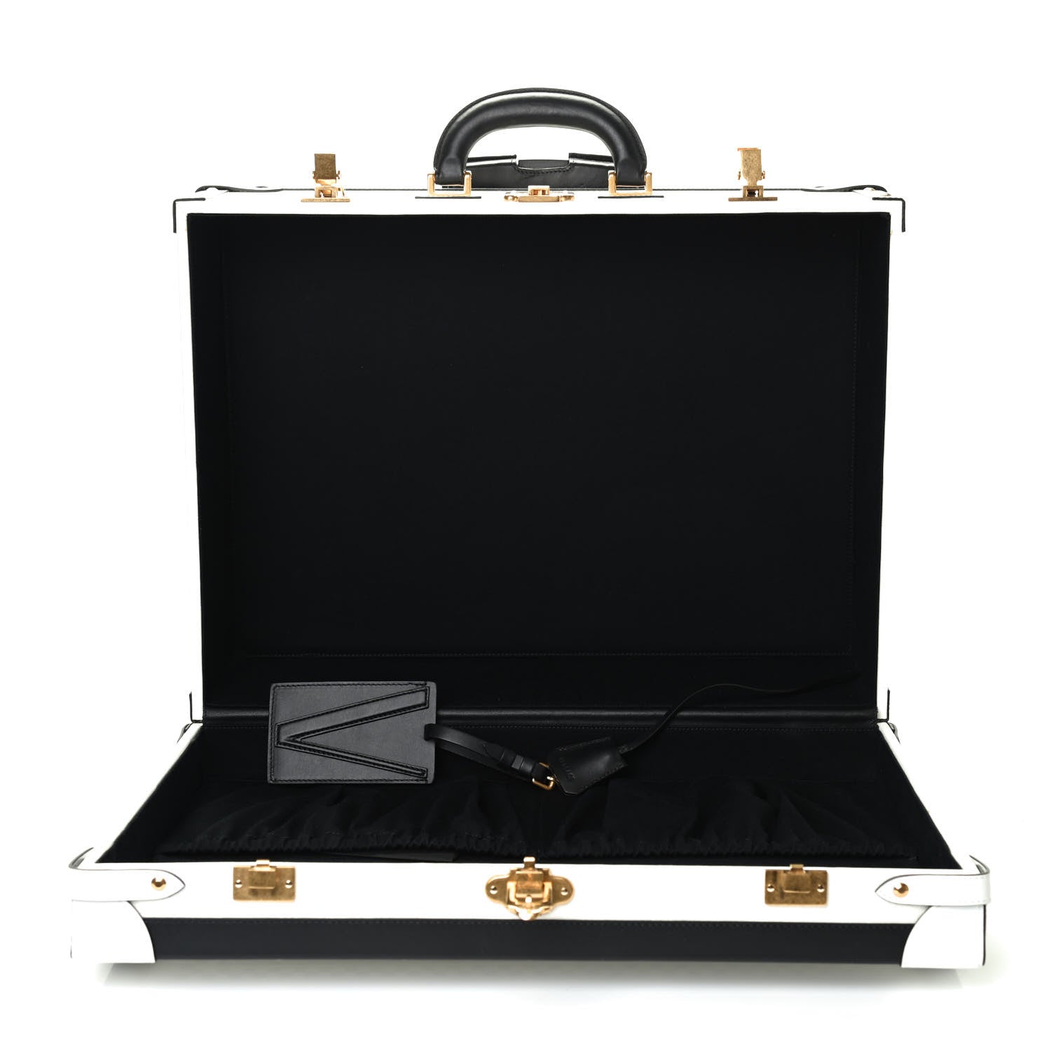 Versace Calfskin 90's Vintage Logo Suitcase White Black 4 of 4