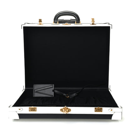 Versace Calfskin 90's Vintage Logo Suitcase White Black 4 of 4