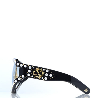 Gucci Acetate Pearl Rectangular Frame Sunglasses GG0234S Black 3 of 8