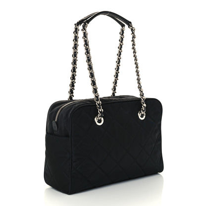 Prada Nylon Tessuto Impuntu Quilted Shoulder Bag Black 2 of 9