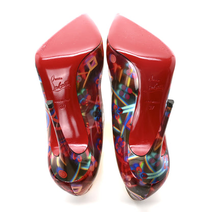 Christian Louboutin Patent Discolaser Hot Chick 100 Pumps 37 Multicolor Lin Yellow 6 of 9