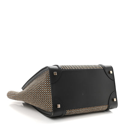 Celine Twill Smooth Calfskin Mini Luggage Dune Black 4 of 10