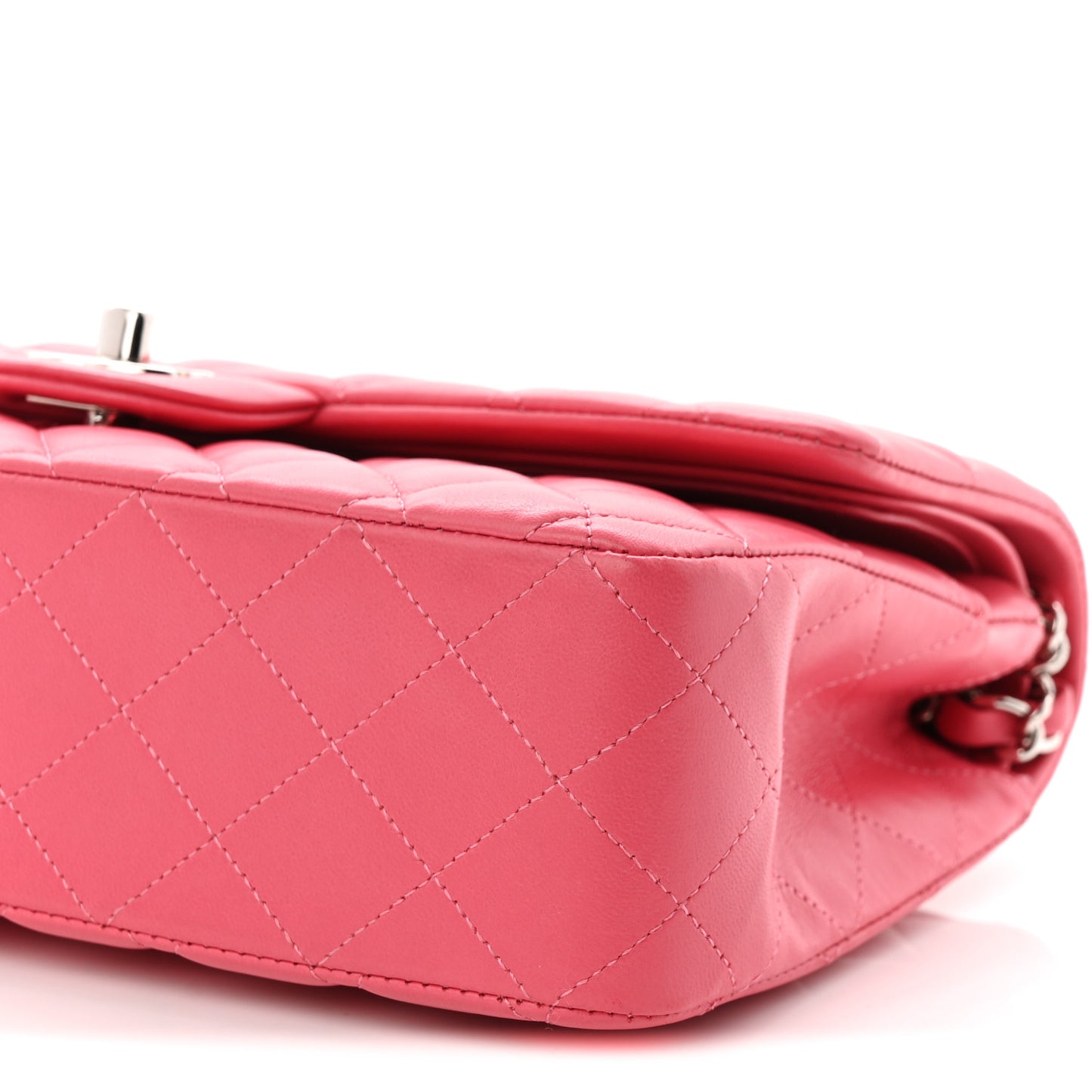 Lambskin Quilted Medium Double Flap Pink