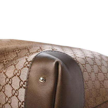 Gucci Monogram Lurex Medium Heart Bit Charm Hobo Bronze 12 of 12