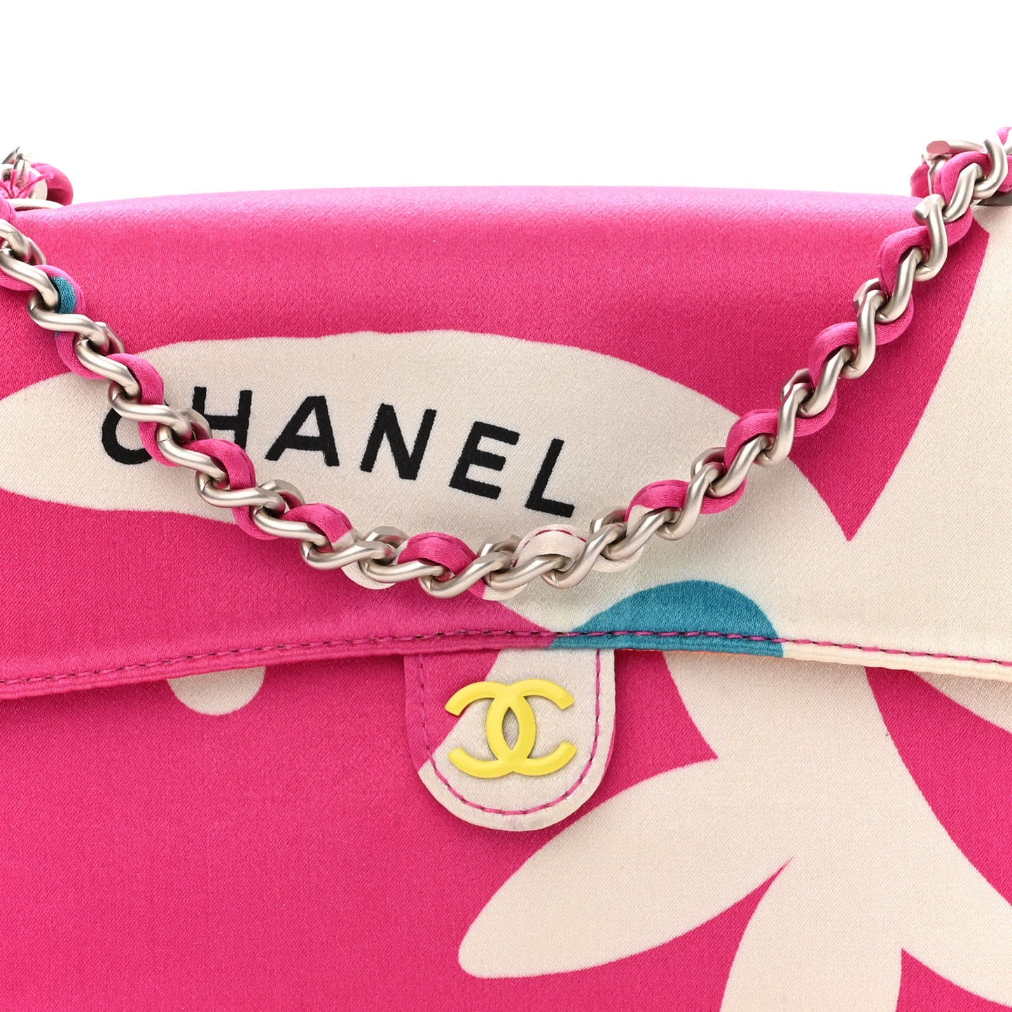 Satin Mini Convertible Flap Pink Multicolor