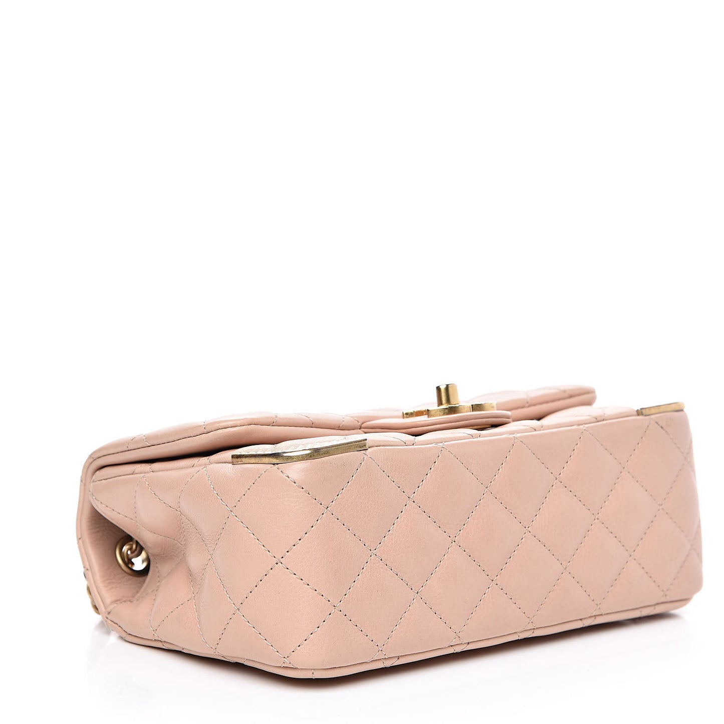 Calfskin Quilted Mini Rock The Corner Flap Pink