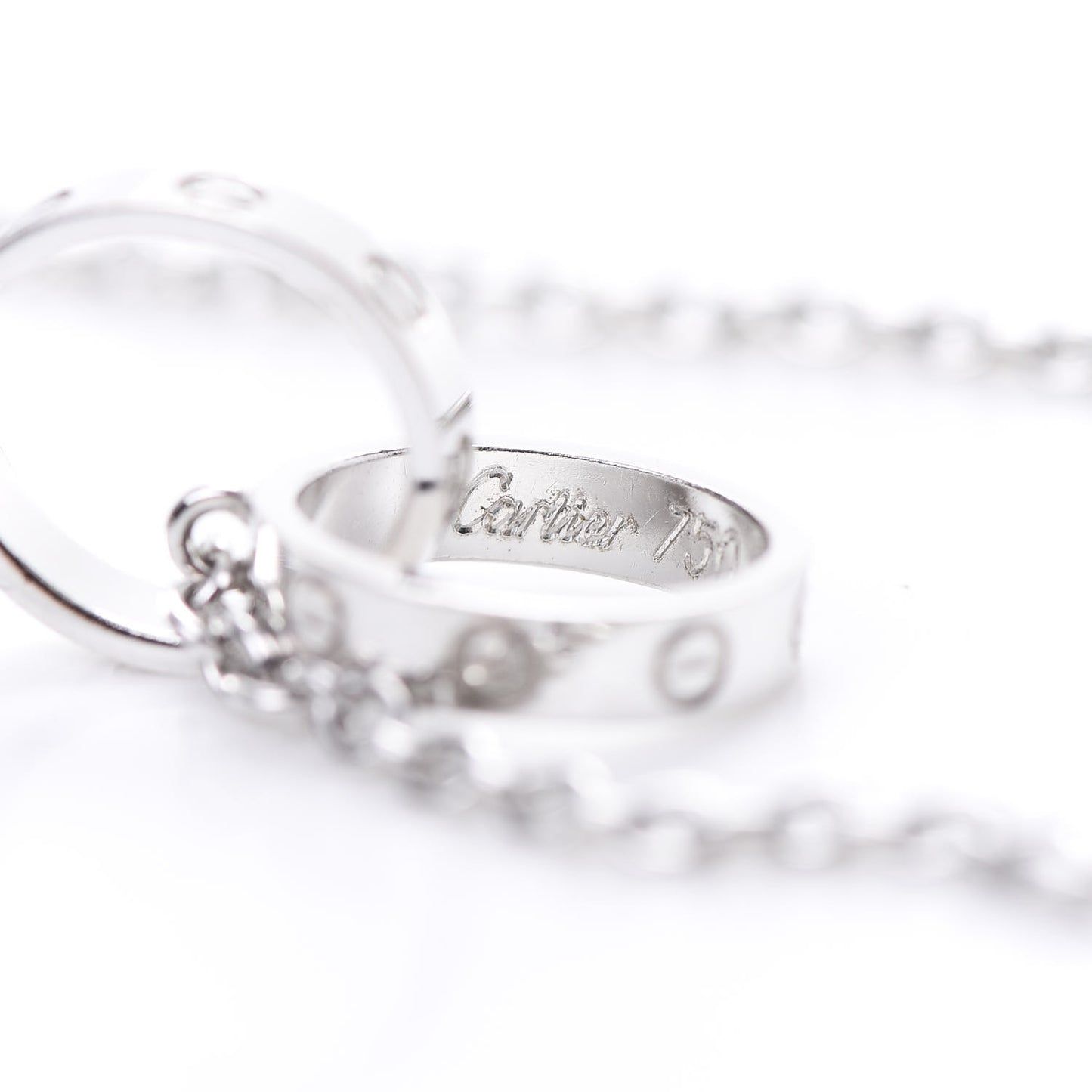 18K White Gold Interlocking LOVE Necklace