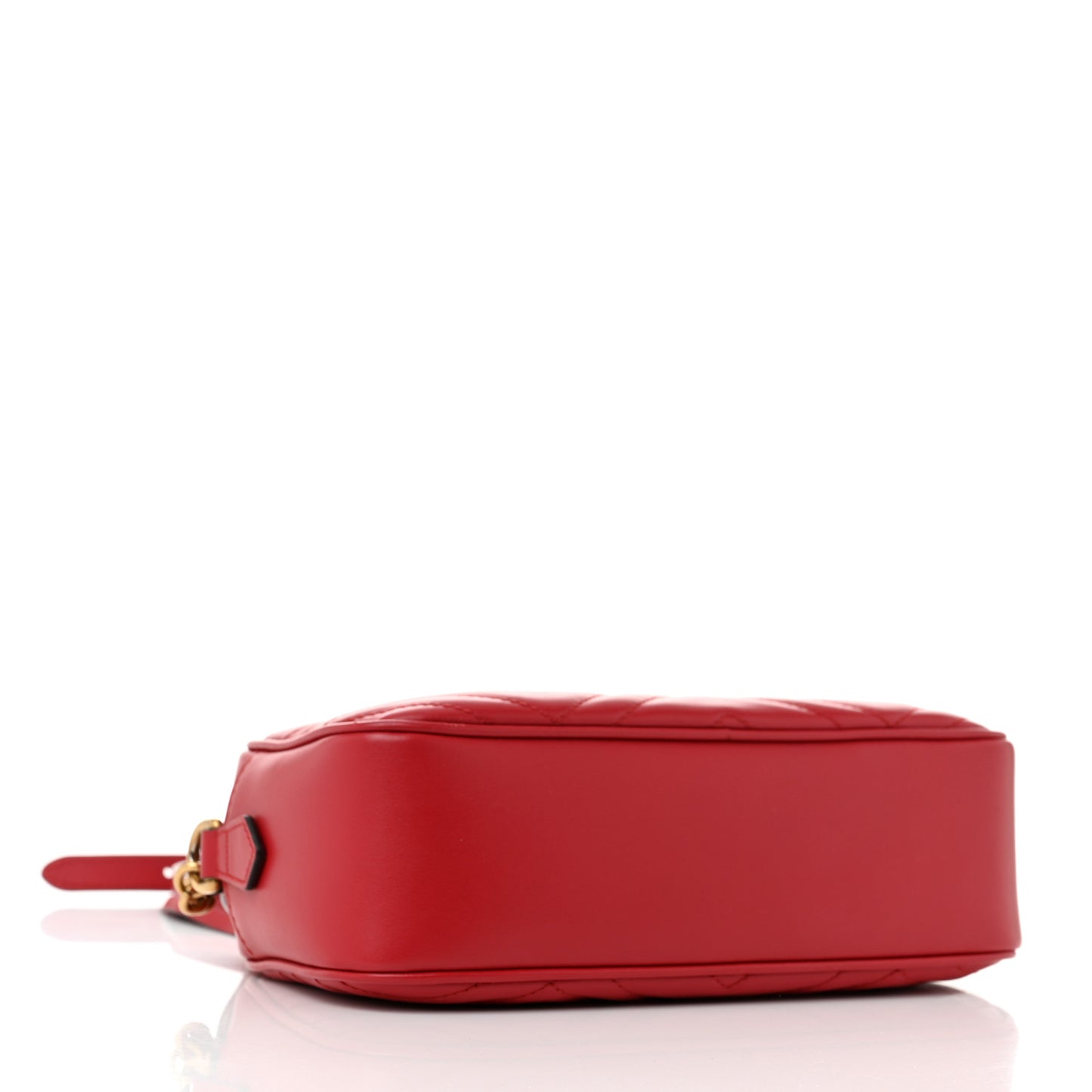 Calfskin Matelasse Small GG Marmont Chain Shoulder Bag Hibiscus Red