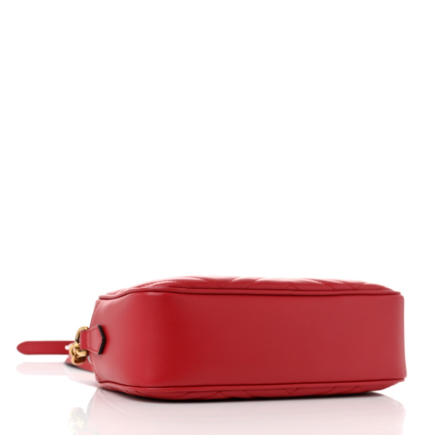 Gucci Calfskin Matelasse Small GG Marmont Chain Shoulder Bag Hibiscus Red 4 of 13