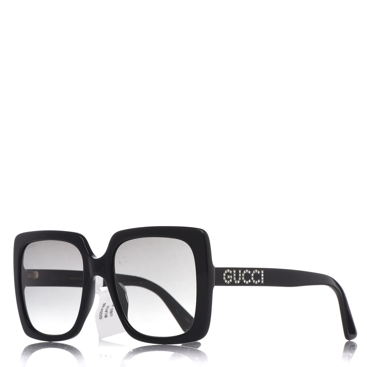 Gucci Crystal Square Frame GG Sunglasses GG0418S Black 1 of 8