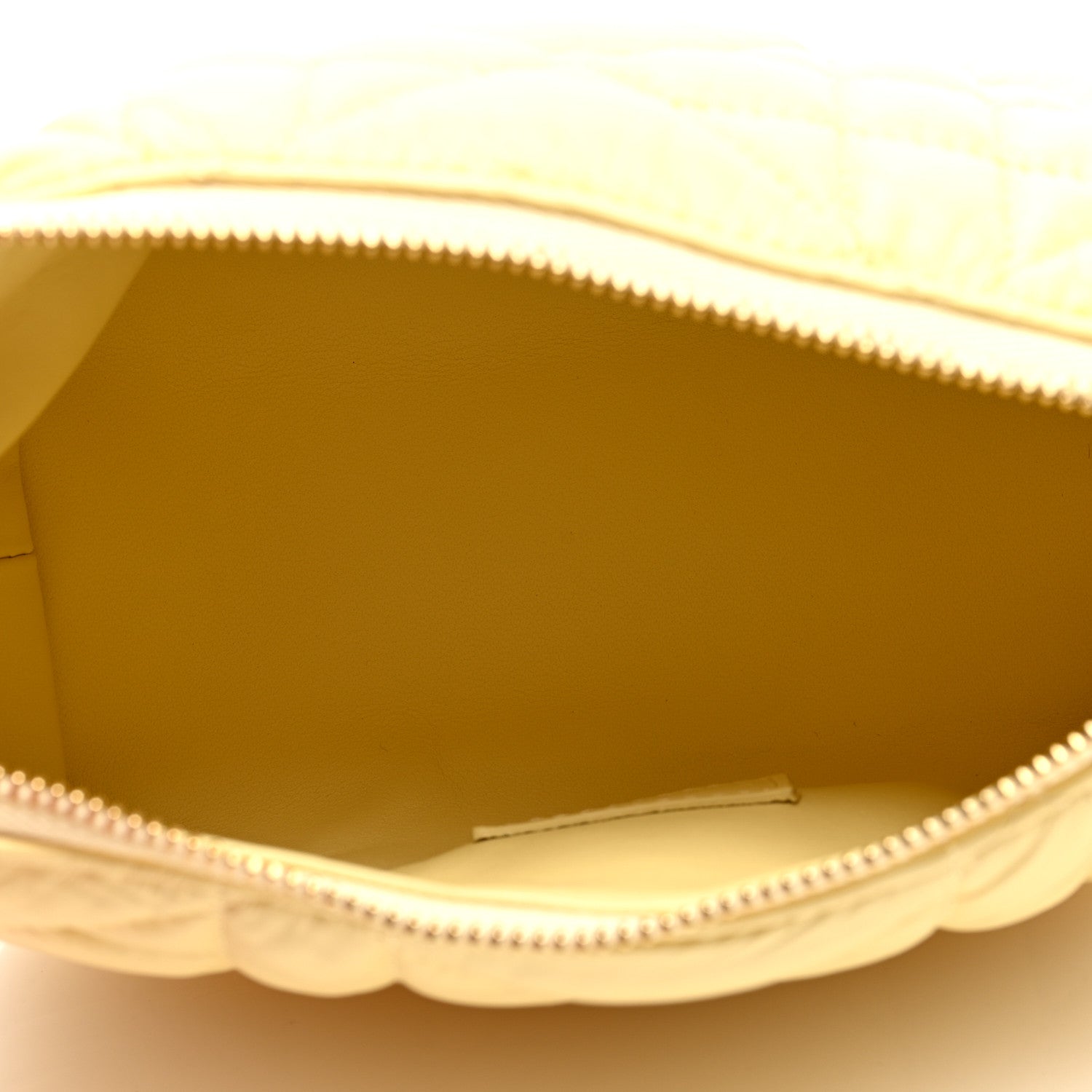 Christian Dior Calfskin Macrocannage Small Diortravel Nomad Pouch Pale Yellow 5 of 7