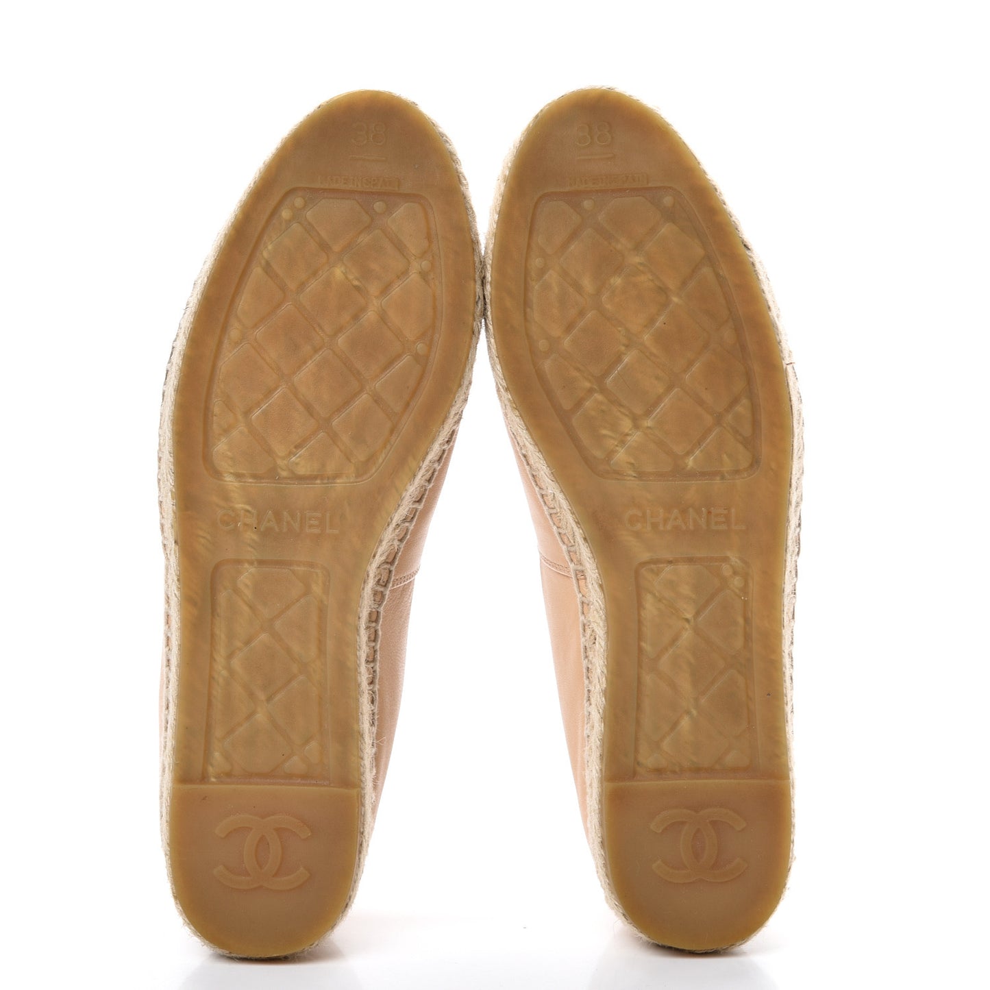 Lambskin CC Espadrilles 38 Beige Black