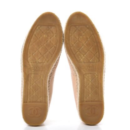Chanel Lambskin CC Espadrilles 38 Beige Black 5 of 15
