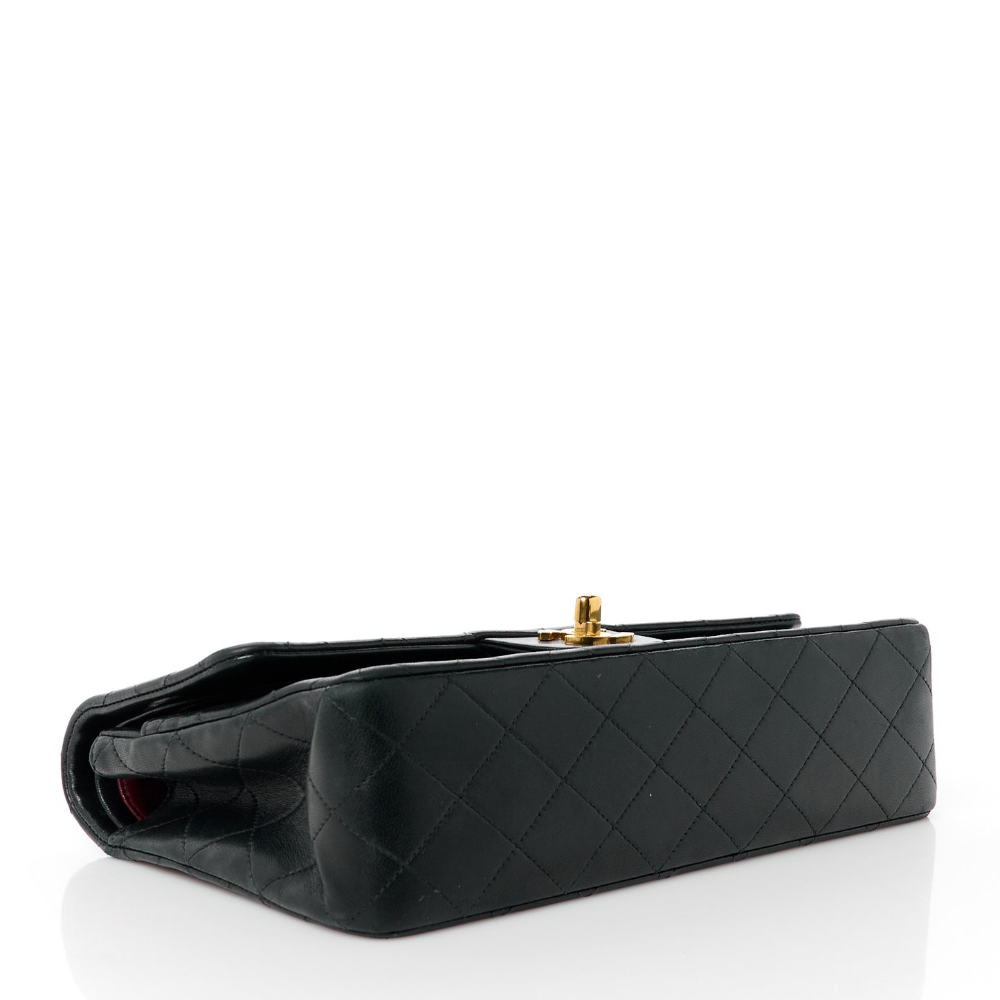 Lambskin Quilted Medium Double Flap Black