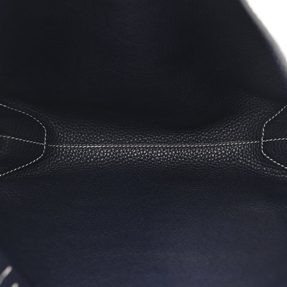 Hermes Taurillon Clemence Double Sens 30 Reversible Tote Bleu Nuit Black 5 of 12