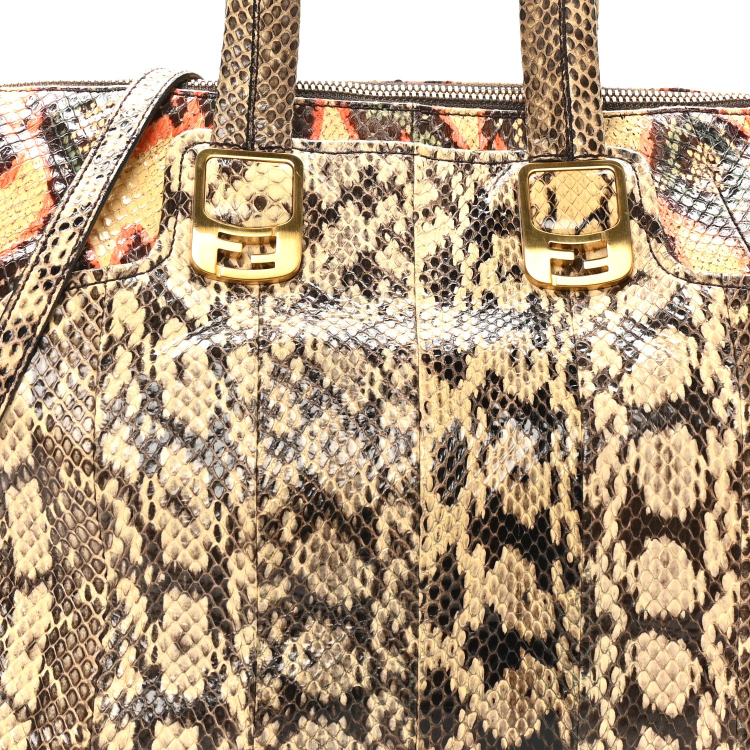 Fendi Snakeskin Large Chameleon Tote Multicolor 1823726 – FASHIONPHILE